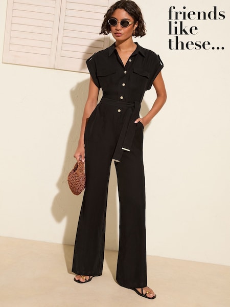 Friends Like These Black Petite Utility Jumpsuit (F48953) | £58