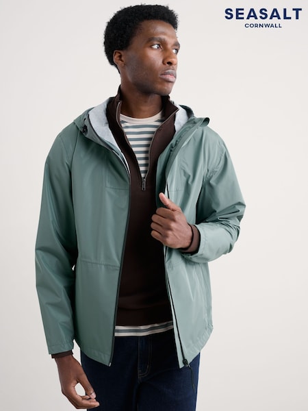 Seasalt Cornwall Green Mens Sailing Time Lightweight Waterproof Jacket (F48961) | £115