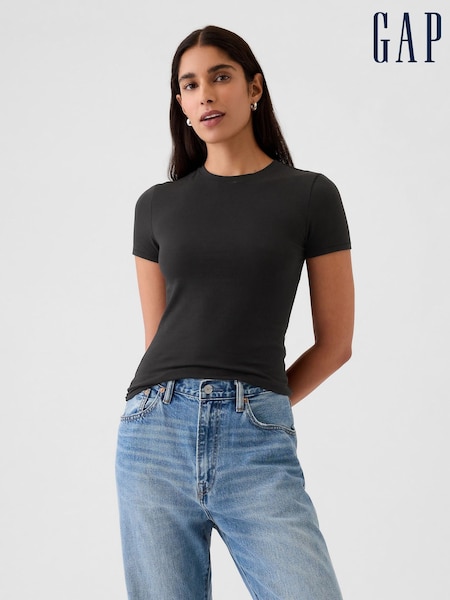 Gap Black CloseKnit Jersey Short Sleeve Crew Neck T-Shirt (F49006) | £14