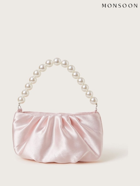 Monsoon Nude Pearl Strap Satin Party Bag (F49103) | £15