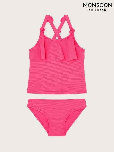 Monsoon Pink Flower Strap Ruffle Tankini Set (F49107) | £20 - £24