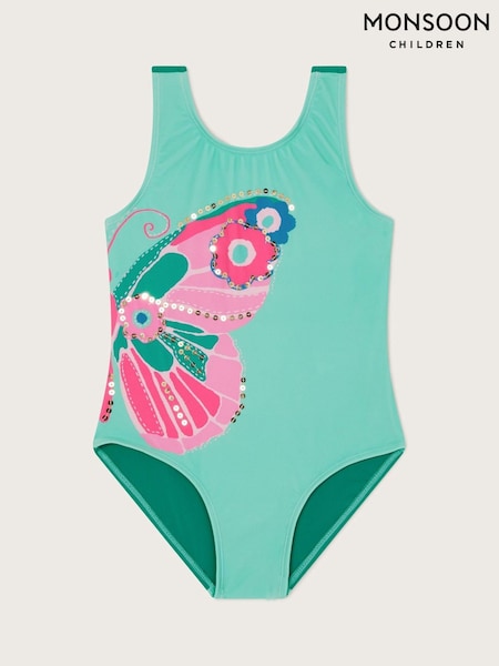 Monsoon Blue Embellished Butterfly Swimsuit (F49135) | £19 - £23