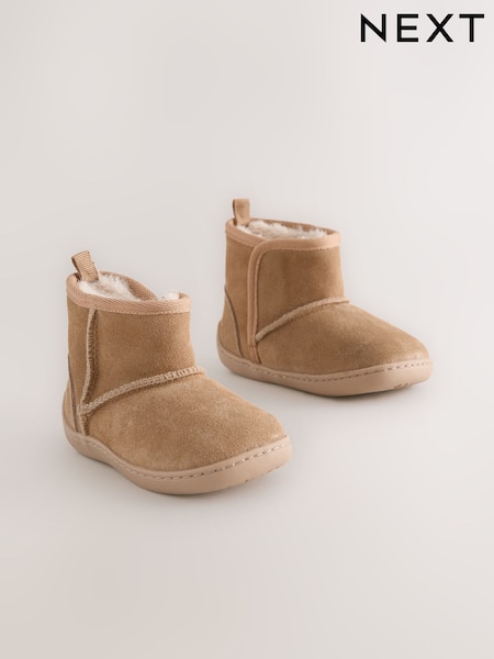 Tan Brown First Walker Suede Pull On Boots (F49168) | £15