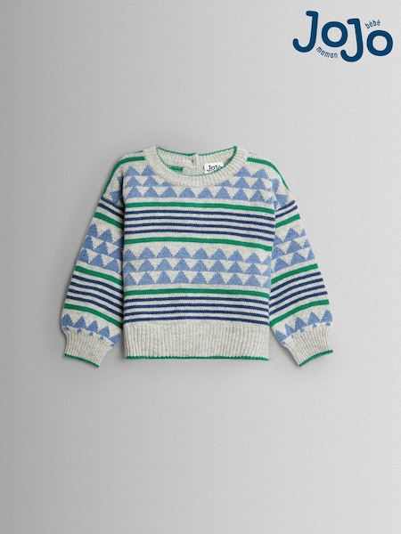 JoJo Maman Bébé Grey Patterned Jumper (F49210) | £27 - £30