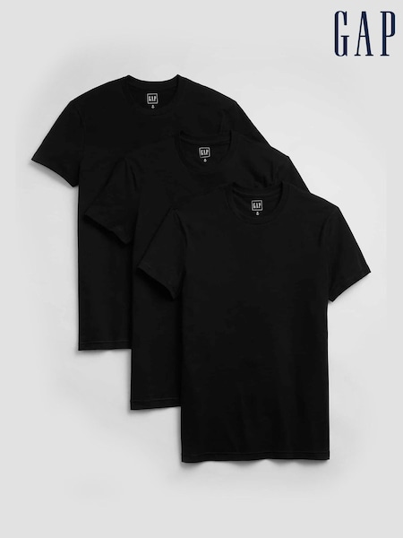 Gap Black Crew Neck Short Sleeve T-Shirts 3 Pack (F49281) | £30