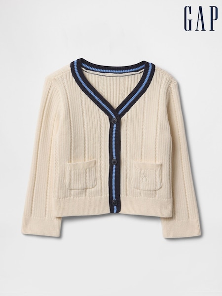 Gap Cream V-Neck Rib Cardigan (Newborn-24mths) (F49284) | £25