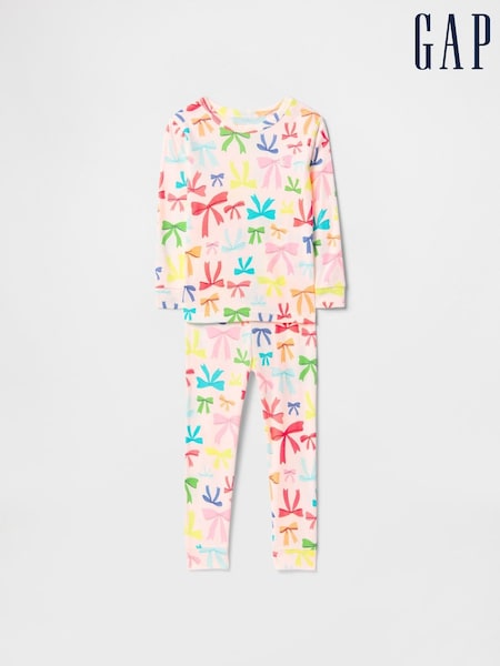Gap Pink Bows Brushed Cotton Long Pyjamas (6mths-5yrs) (F49335) | £18