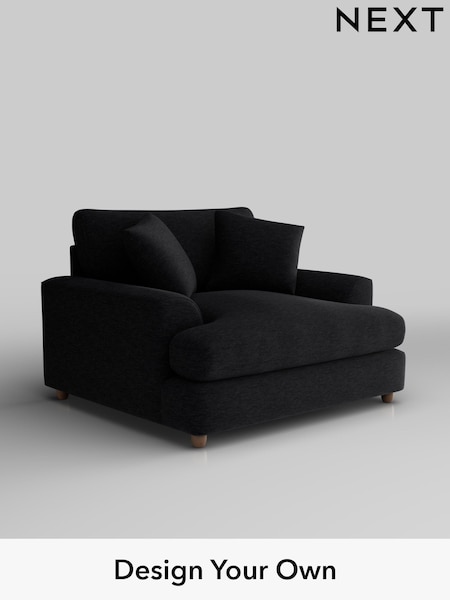 Fine Chenille Easy Clean/Black Parker Platform Grand Relaxed Sit (F49360) | £1,299