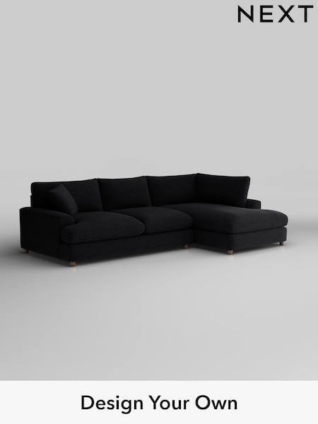 Fine Chenille Easy Clean/Black Parker Platform Grand Relaxed Sit (F49360) | £2,525