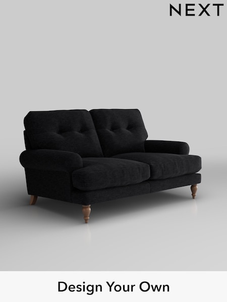 Fine Chenille Easy Clean/Black Erin Buttoned Back Deep Relaxed Sit (F49362) | £1,225