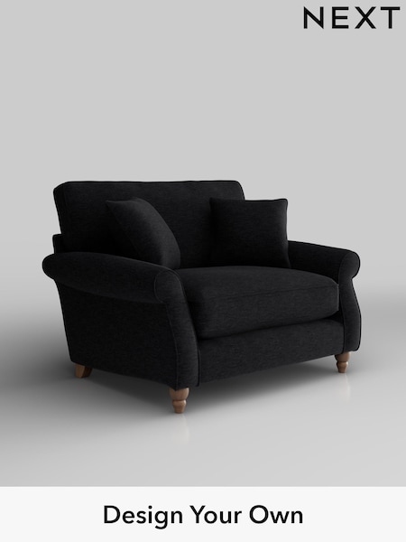 Fine Chenille Easy Clean/Black Ashford Relaxed Sit (F49367) | £1,125
