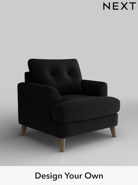 Fine Chenille Easy Clean/Black Parker Buttoned Back (F49368) | £925