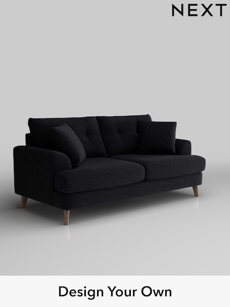 Fine Chenille Easy Clean/Black Parker Buttoned Back (F49368) | £1,425