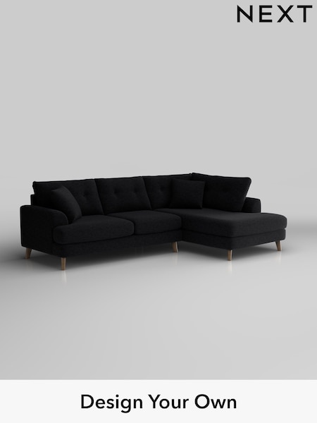 Fine Chenille Easy Clean/Black Parker Buttoned Back (F49368) | £2,325