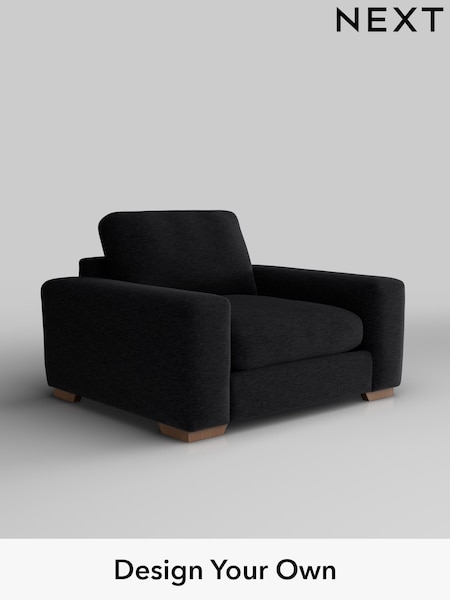 Fine Chenille Easy Clean/Black Houghton Deep Relaxed Sit (F49369) | £1,025