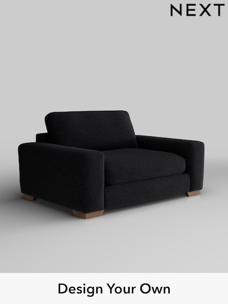 Fine Chenille Easy Clean/Black Houghton Deep Relaxed Sit (F49369) | £1,225