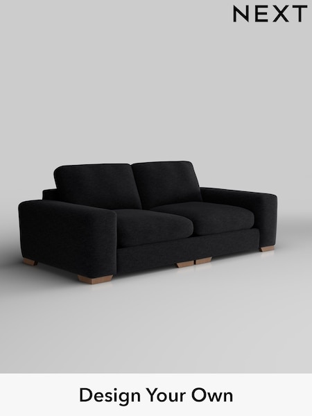 Fine Chenille Easy Clean/Black Houghton Deep Relaxed Sit (F49369) | £1,525
