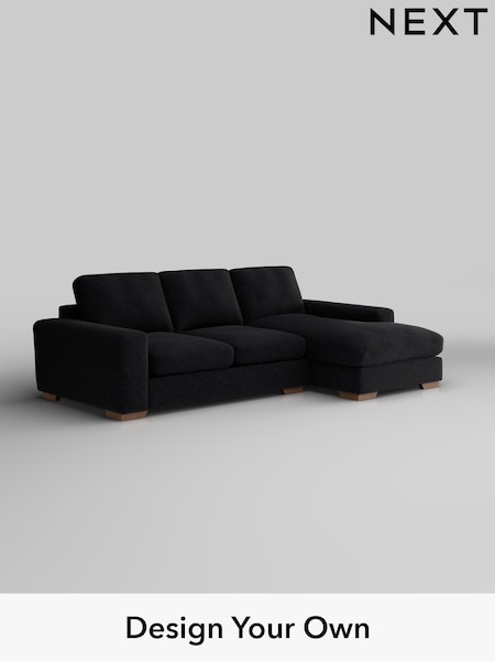 Fine Chenille Easy Clean/Black Houghton Deep Relaxed Sit (F49369) | £2,125