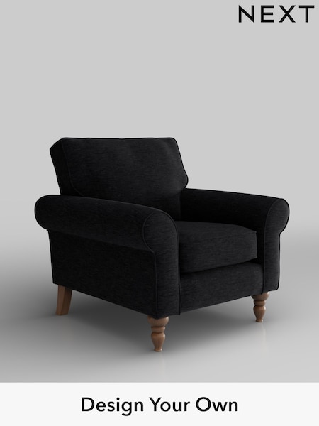 Fine Chenille Easy Clean/Black Mallory (F49379) | £625