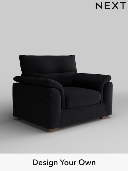 Fine Chenille Easy Clean/Black Hayden Highback (F49380) | £850