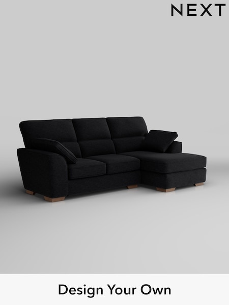 Fine Chenille Easy Clean/Black Stamford Highback (F49393) | £1,875