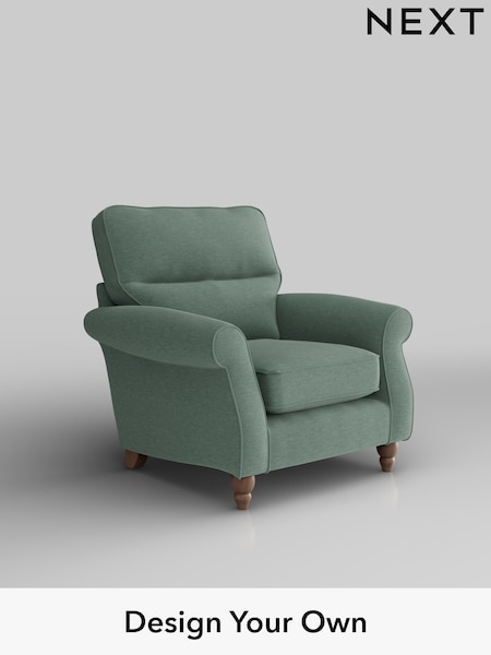 Fine Chenille Easy Clean/Light Forest Green Ashford Highback (F49395) | £925