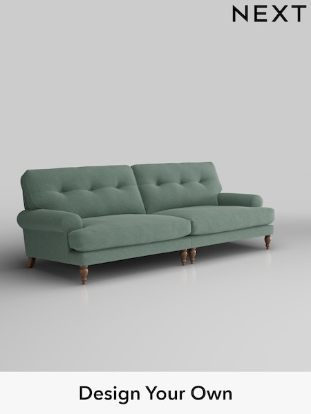 Fine Chenille Easy Clean/Light Forest Green Erin Buttoned Back Deep Relaxed Sit (F49406) | £1,525