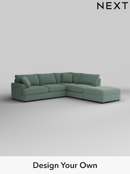 Fine Chenille Easy Clean/Light Forest Green Parker Platform (F49411) | £2,699