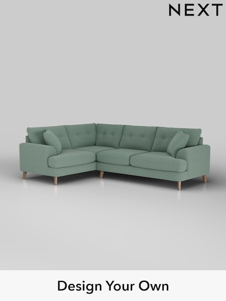 Fine Chenille Easy Clean/Light Forest Green Parker Buttoned Back (F49412) | £2,375
