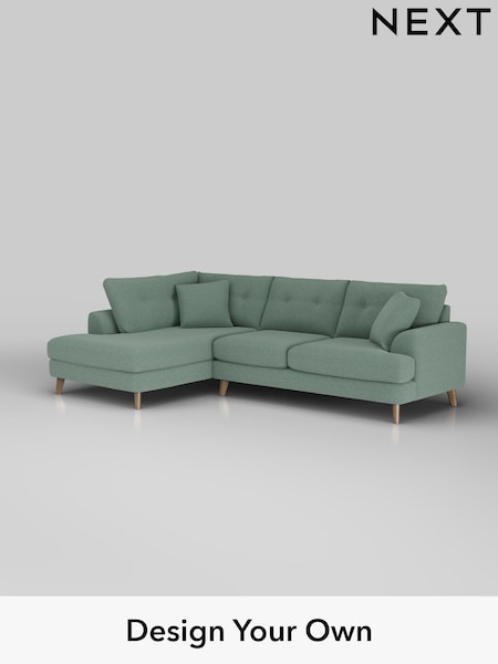 Fine Chenille Easy Clean/Light Forest Green Parker Buttoned Back (F49412) | £2,325