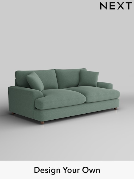Fine Chenille Easy Clean/Light Forest Green Parker Platform Grand Relaxed Sit (F49413) | £1,725