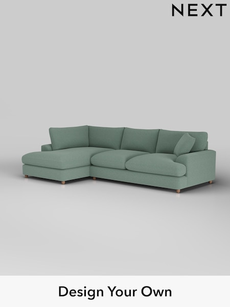 Fine Chenille Easy Clean/Light Forest Green Parker Platform Grand Relaxed Sit (F49413) | £2,525