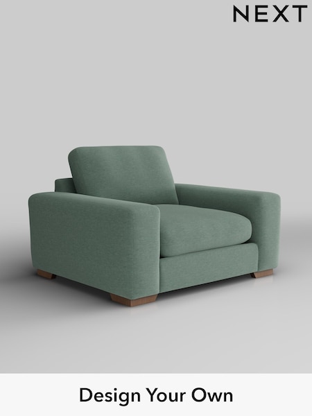 Fine Chenille Easy Clean/Light Forest Green Houghton Deep Relaxed Sit (F49414) | £1,025