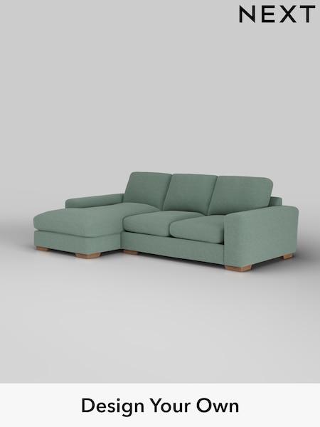 Fine Chenille Easy Clean/Light Forest Green Houghton Deep Relaxed Sit (F49414) | £2,125