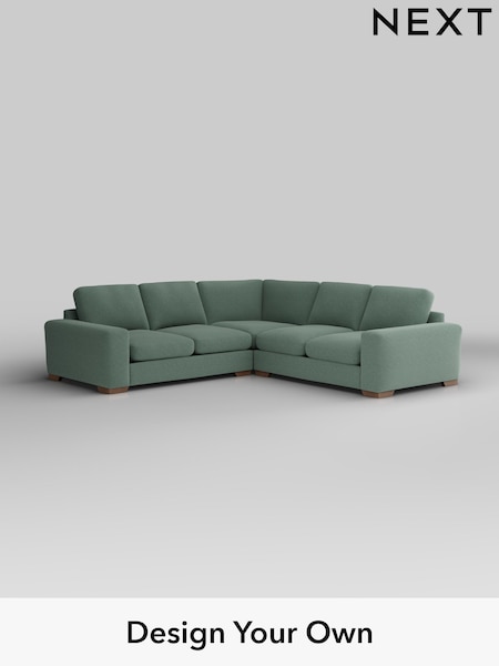 Fine Chenille Easy Clean/Light Forest Green Houghton Deep Relaxed Sit (F49414) | £2,825