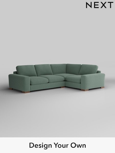 Fine Chenille Easy Clean/Light Forest Green Houghton Deep Relaxed Sit (F49414) | £2,625