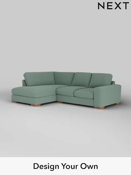 Fine Chenille Easy Clean/Light Forest Green Houghton Deep Relaxed Sit (F49414) | £2,150