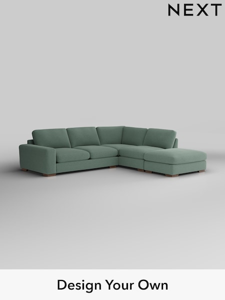 Fine Chenille Easy Clean/Light Forest Green Houghton Deep Relaxed Sit (F49414) | £2,675