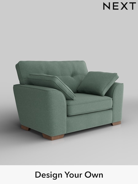 Fine Chenille Easy Clean/Light Forest Green Stamford Buttoned Back (F49445) | £899