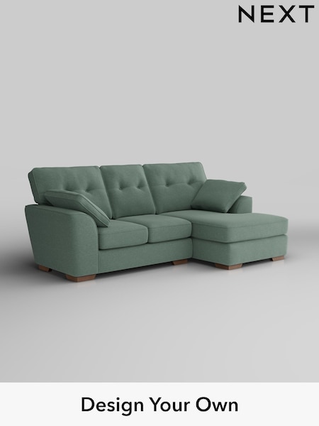 Fine Chenille Easy Clean/Light Forest Green Stamford Buttoned Back (F49445) | £1,775