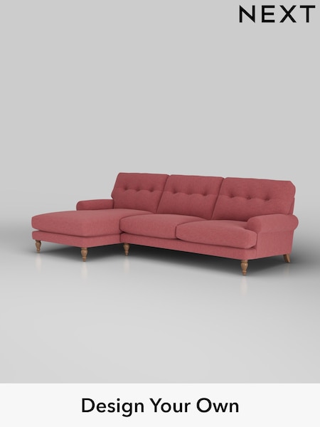 Fine Chenille Easy Clean/Mid Pink Erin Buttoned Back Deep Relaxed Sit (F49552) | £2,025