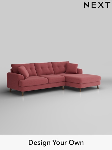 Fine Chenille Easy Clean/Mid Pink Parker Buttoned Back (F49562) | £2,350