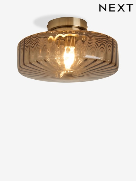 Chocolate Brown Rimini Flush Fitting Ceiling Light (F49646) | £60