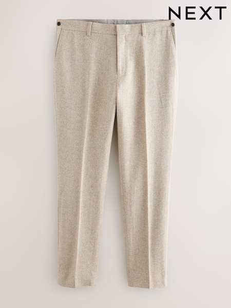 Stone Slim Fit Wool Blend Donegal Suit Trousers (F49788) | £65