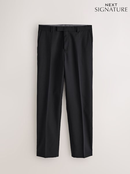 Black Regular Fit Signature Nova Fides 100% Wool Tuxedo Suit Trousers (F49816) | £75