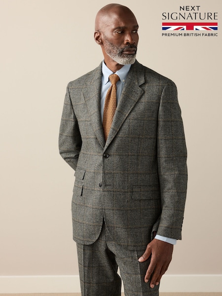 Green Signature Abraham Moon Tweed Wool Check Suit Jacket (F49827) | £189
