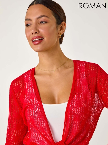 Roman Red Textured Light Knit Shrug (F49949) | £32