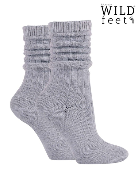 Wild Feet Grey Leisure Slouch Socks (F50015) | £12