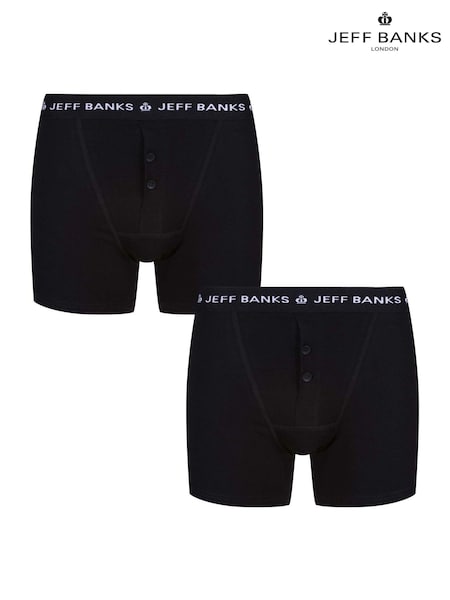 Jeff Banks Black Button Fly Boxers (F50033) | £12