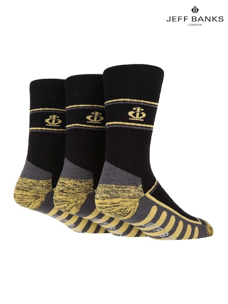 Jeff Banks Yellow Durable Work Socks 3 pack (F50040) | £12